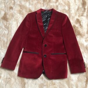 Red Velvet DKNY Two bottom Lined Blazer. Boys Size 10.